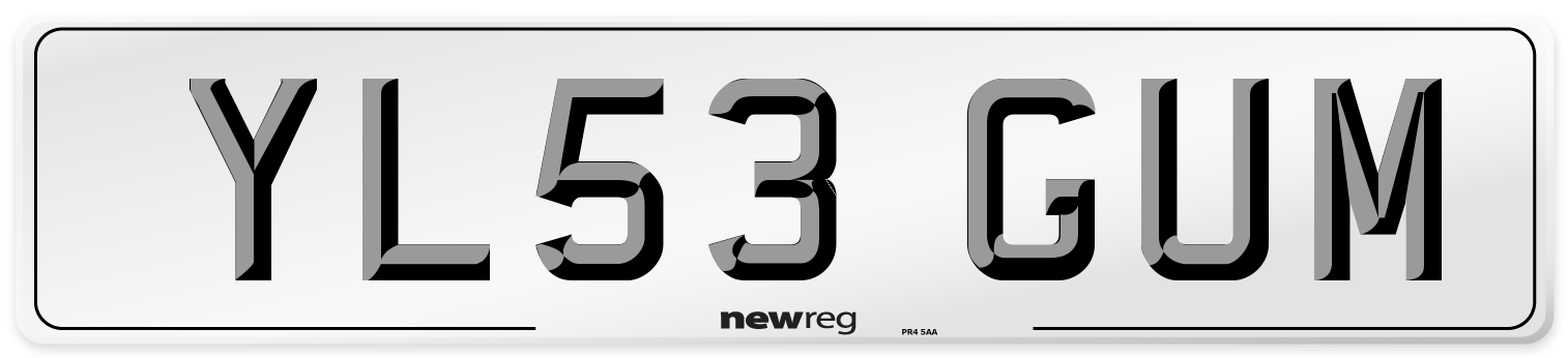 YL53 GUM Number Plate from New Reg